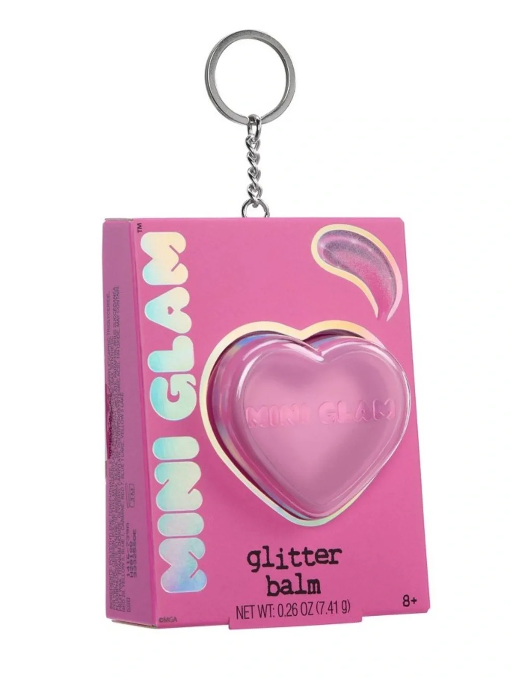 Mini Glam Cosmetics Pink Heart Glittery Balm Berry